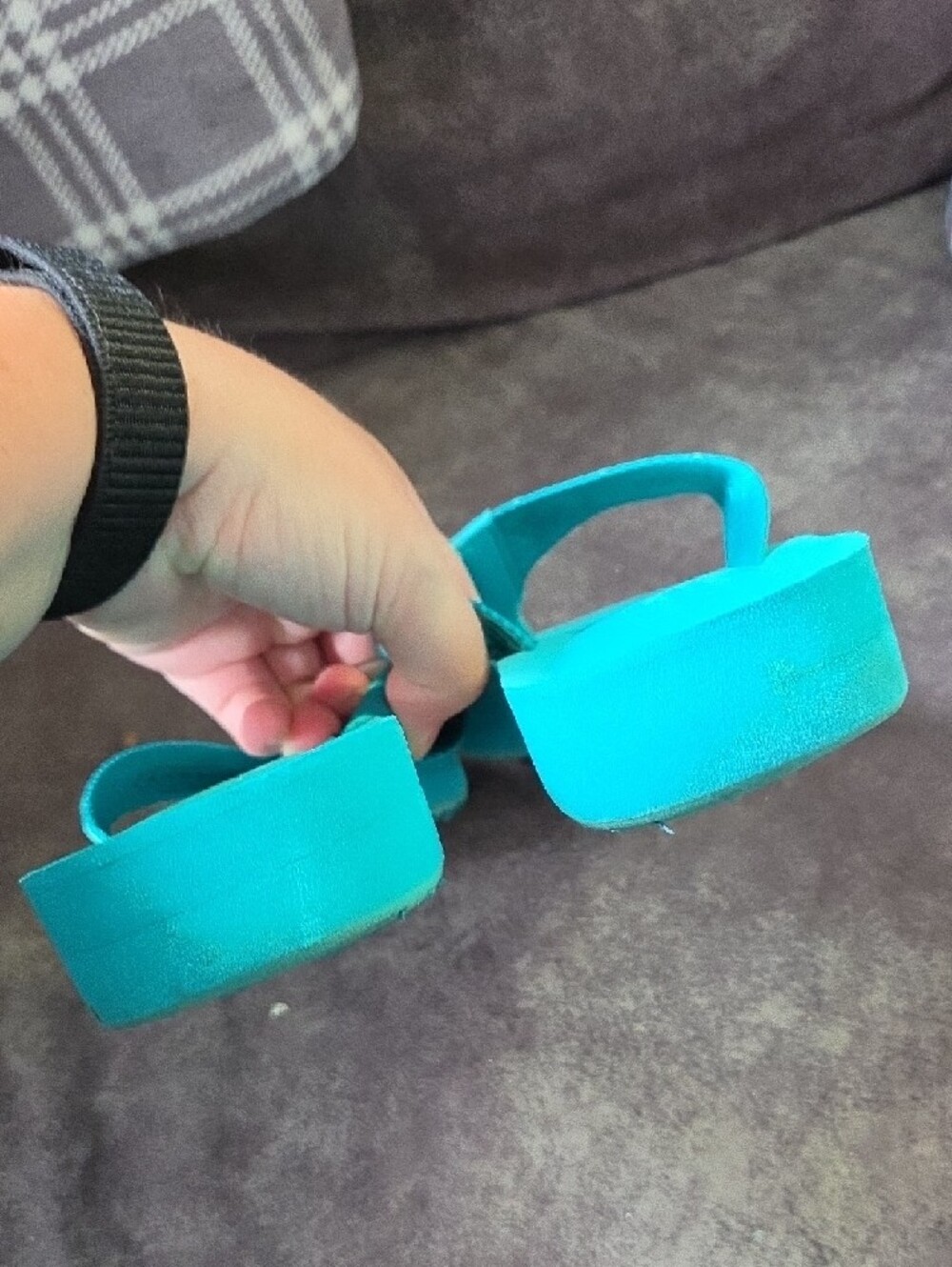 Coach Turquoise Signature Pattern Flip Flop Sandals - Picture 6 of 9